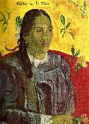 Paul Gauguin vahine med gardenia oil painting on canvas